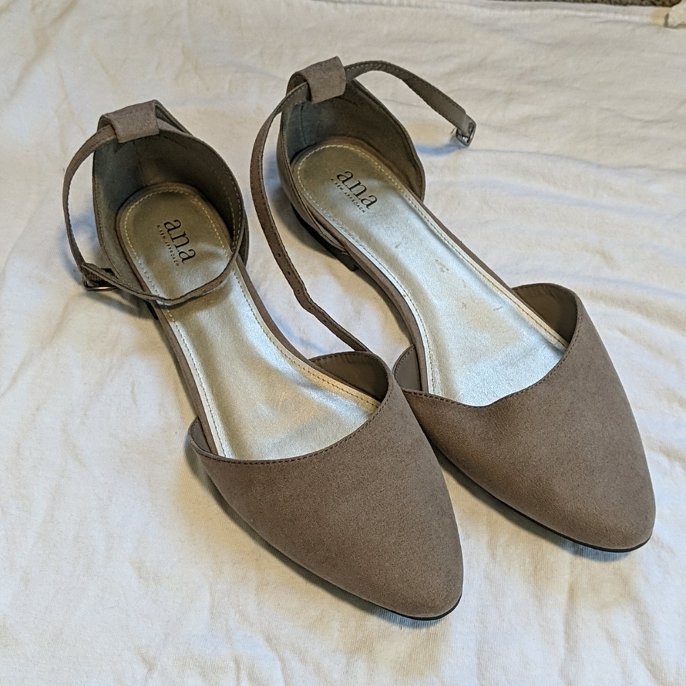 a.n.a. ankle strap pointed toe flats